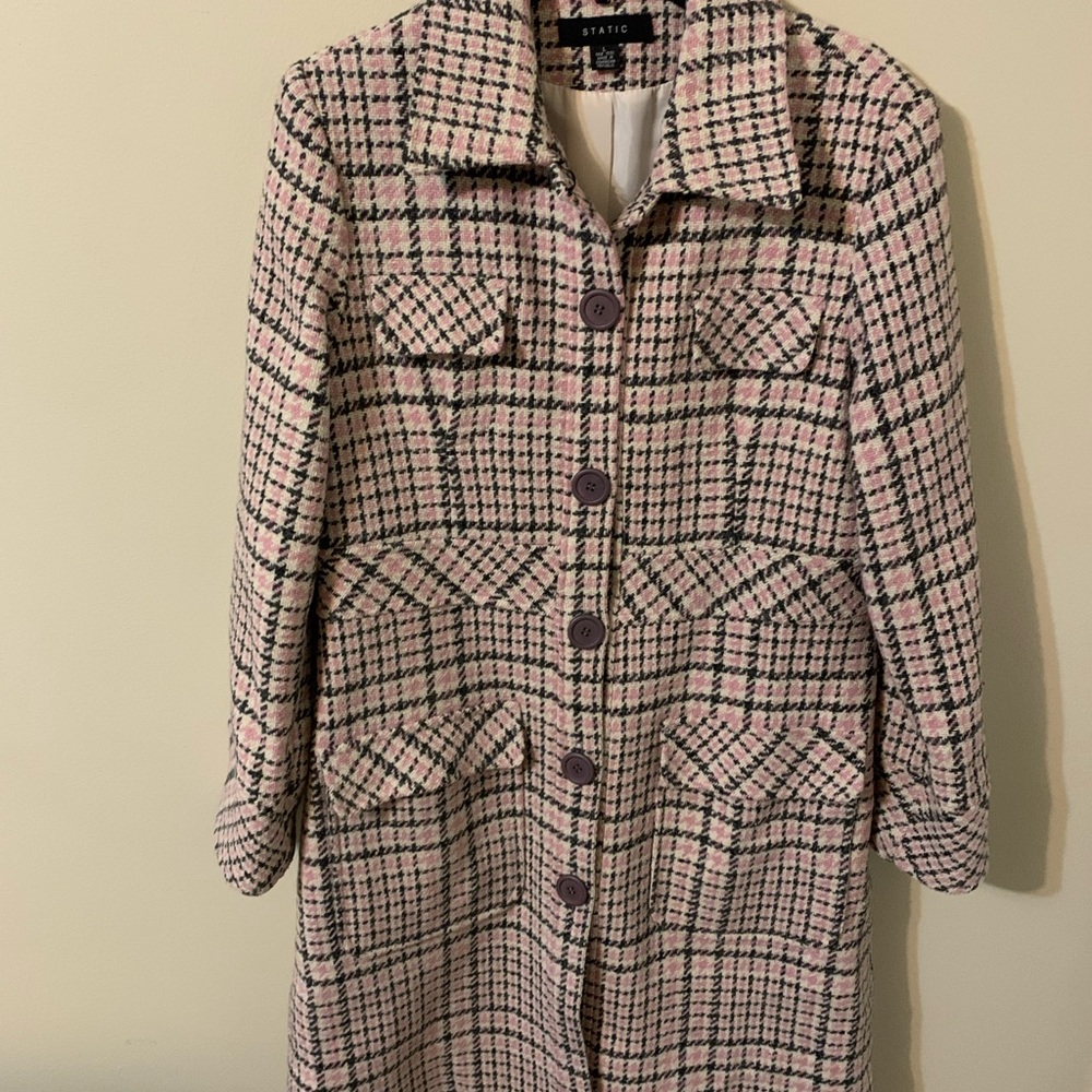 STATIC 80% Wool Coat size Large - Picture 5 of 15